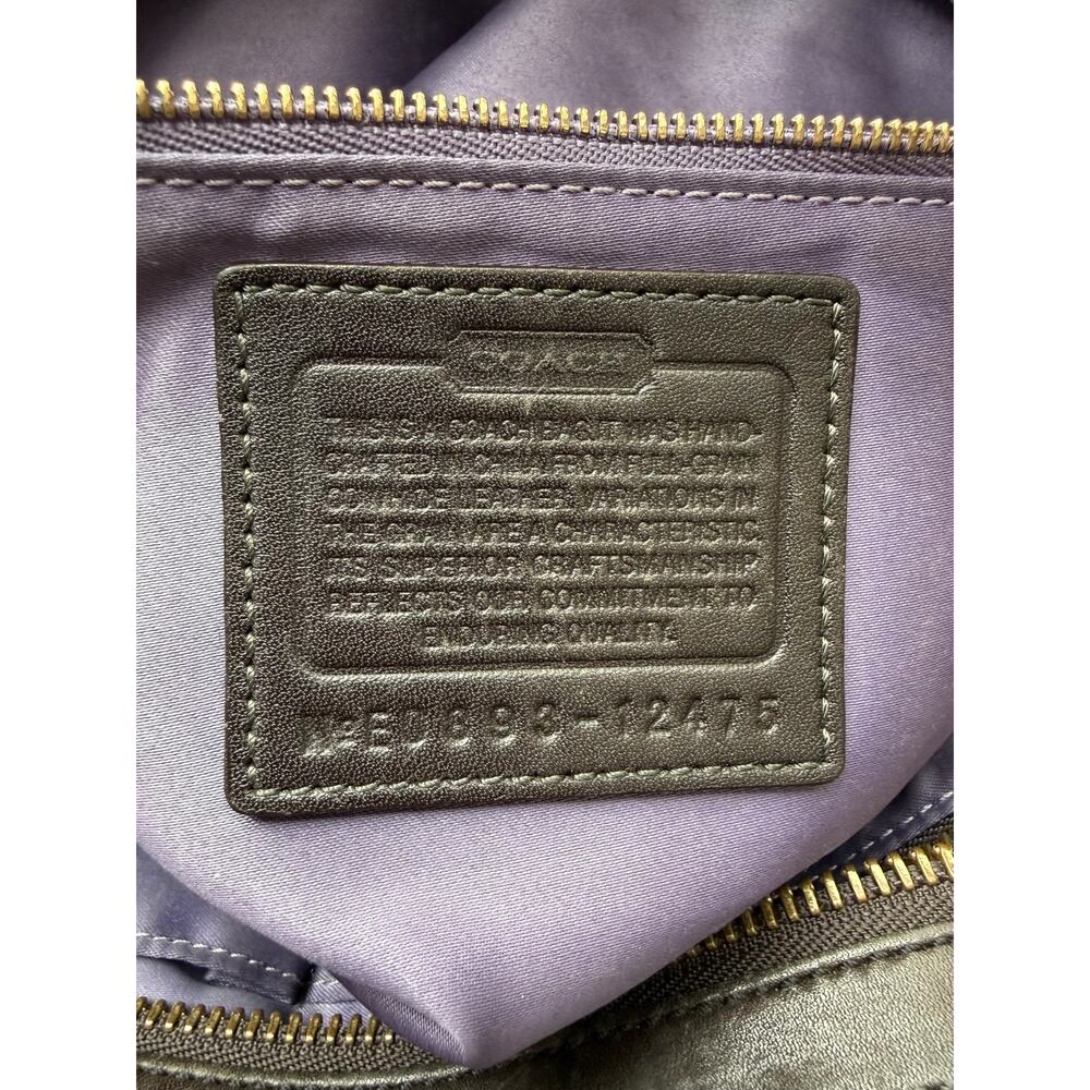 COACH 12475 Hampton Lindsay Espresso Brown Leather Brass Turnlock Hangtag y2k - Picture 3 of 14